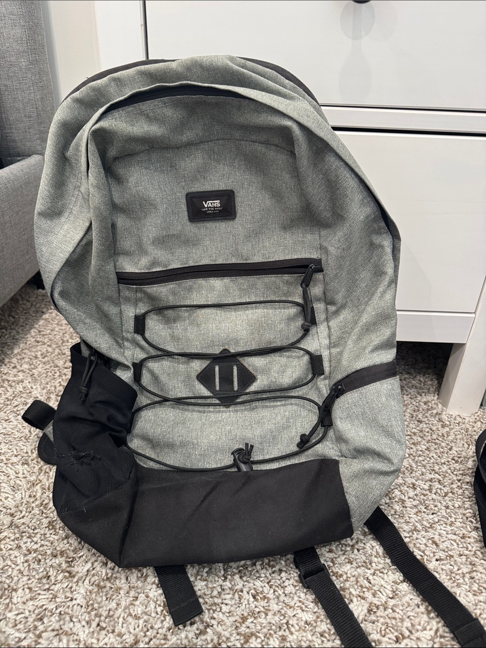 Vans Two-Tone Gray and Black Canvas Backpack
